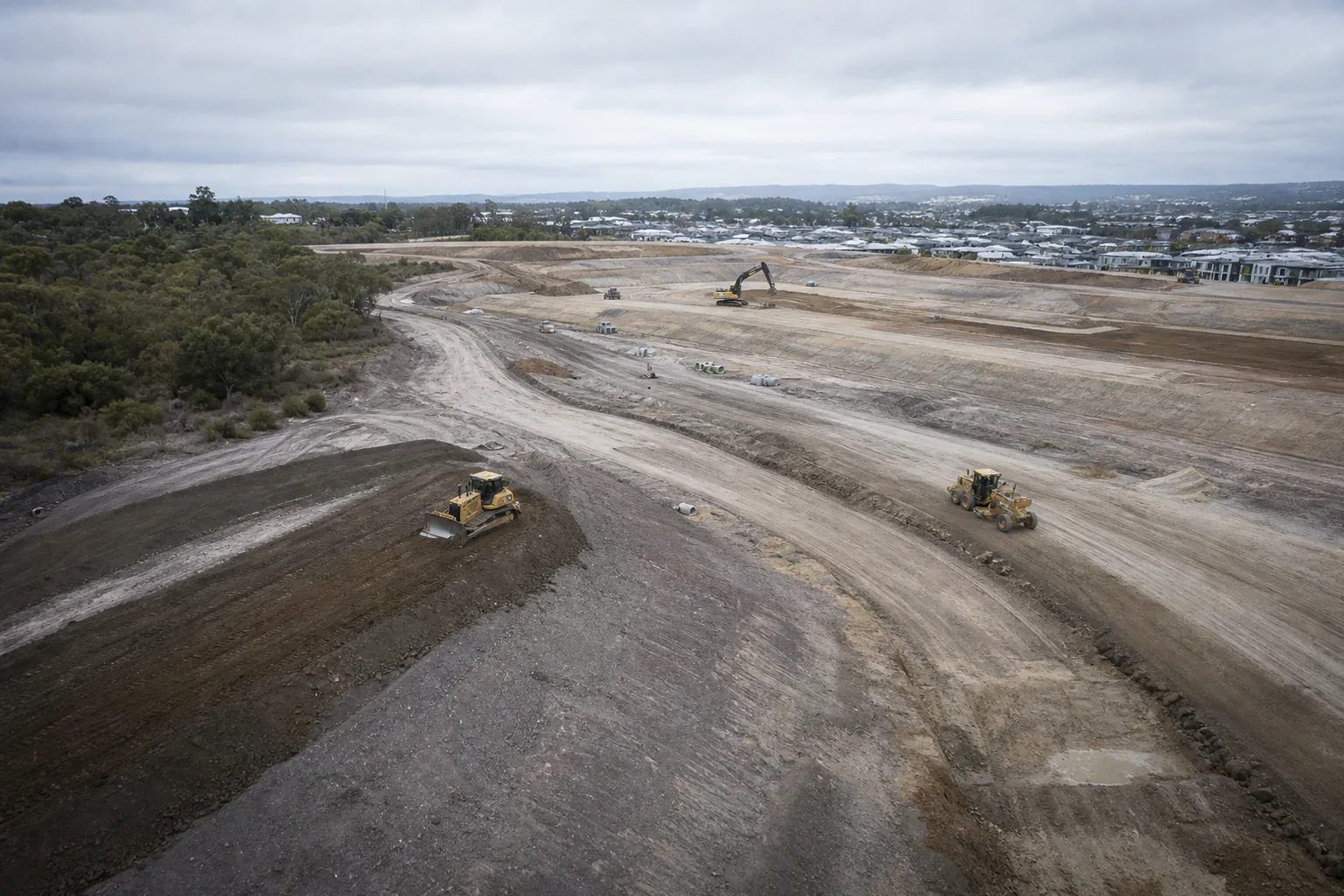 Illustration of earthworks and site management works