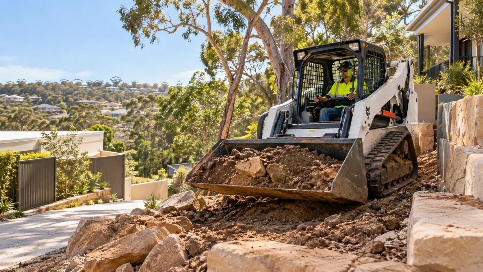 Illustration of bobcat hire works