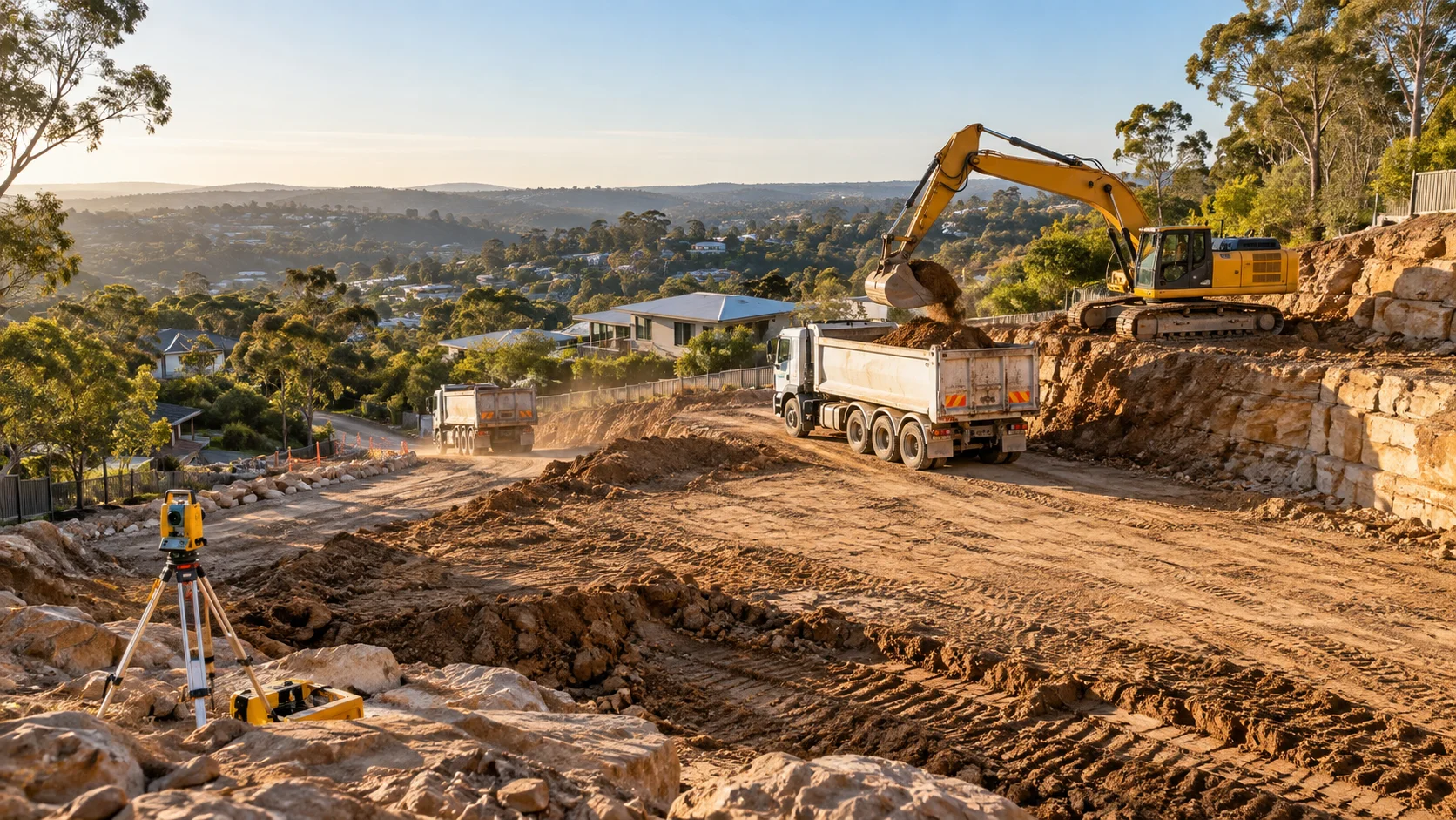 Illustration of bulk excavation works