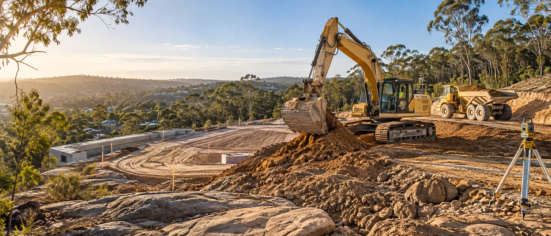 Illustration of civil earthworks works