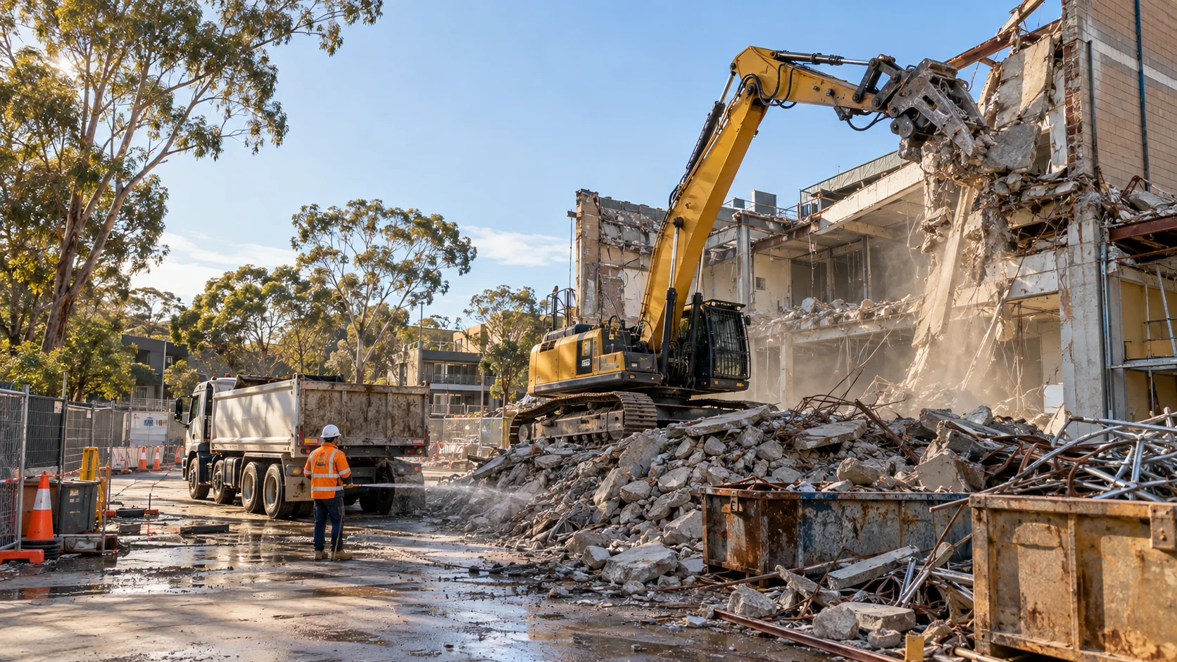 Illustration of commercial demolition works