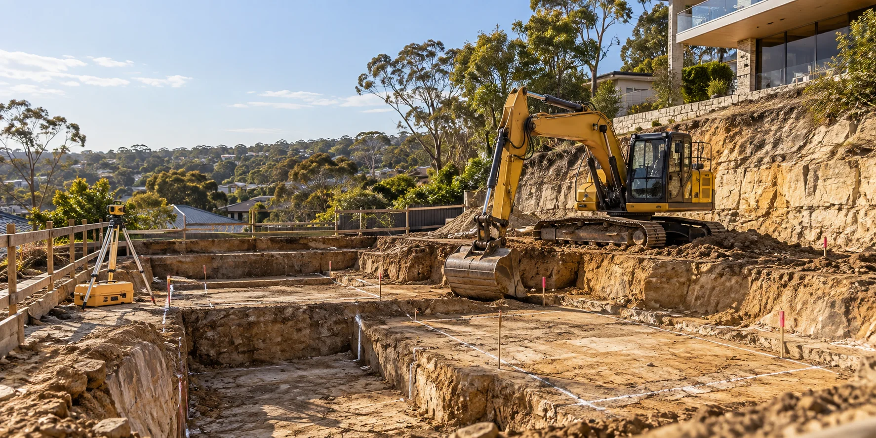 Illustration of detailed excavation works