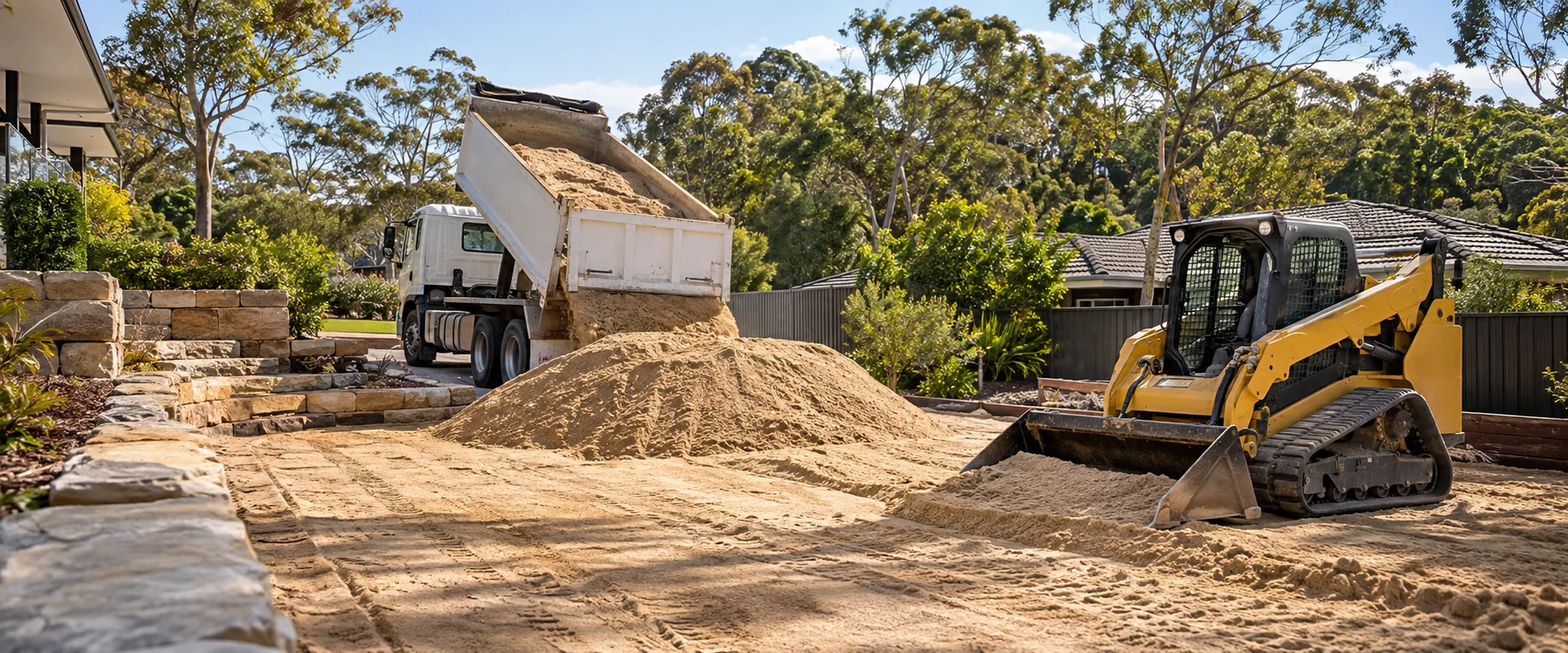 Illustration of sand supply and spreading works
